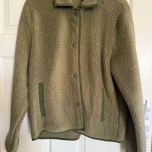 J. Crew Olive Teddy Jacket